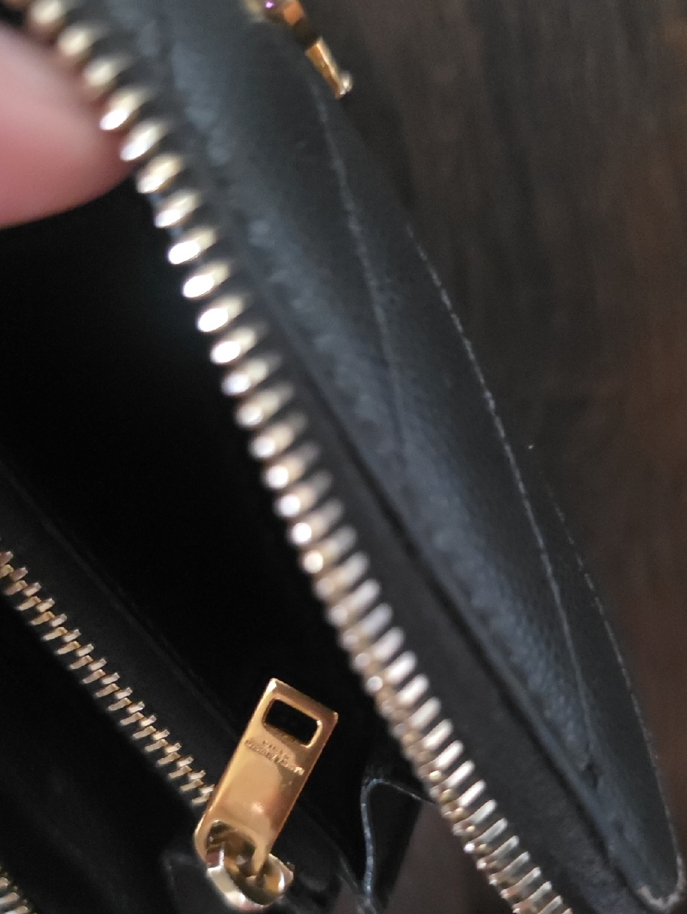 Yves Saint Laurent Black Quilted Zip-Around Wallet with Gold Logo Hardware - Picture 5 of 10